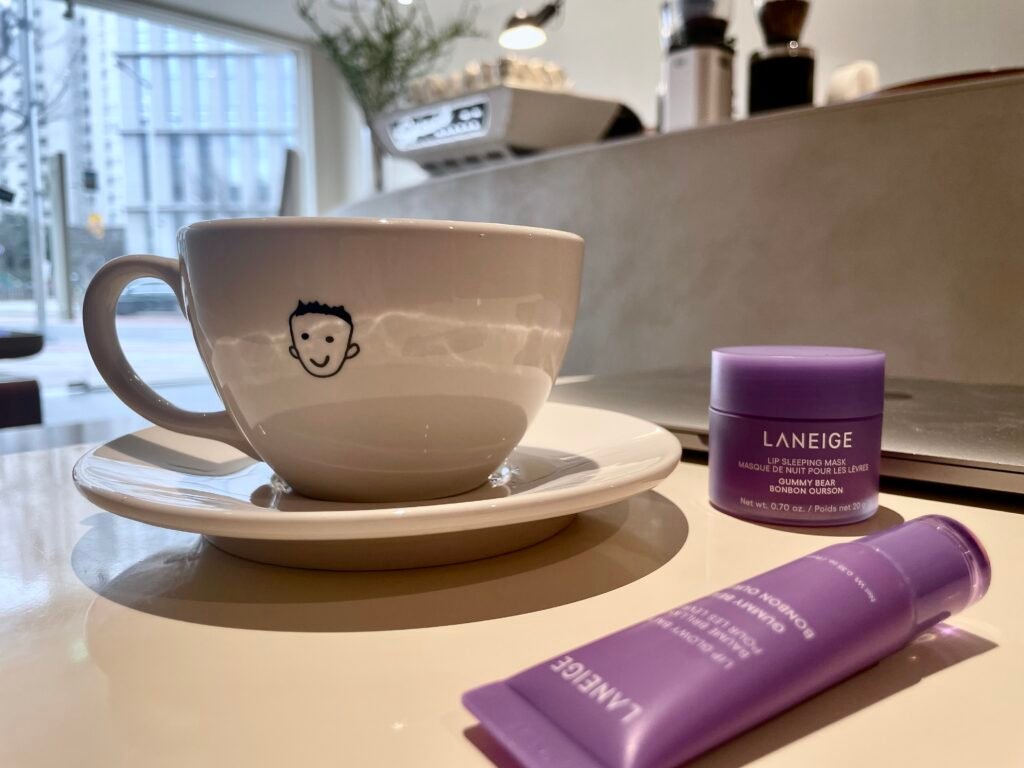 silk suitcase soft lip coffee shop